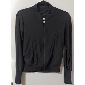 SOFIBELLA ATHLETIC ADULT XS BLACK ACTIVE ZIP-UP TENNIS JACKET